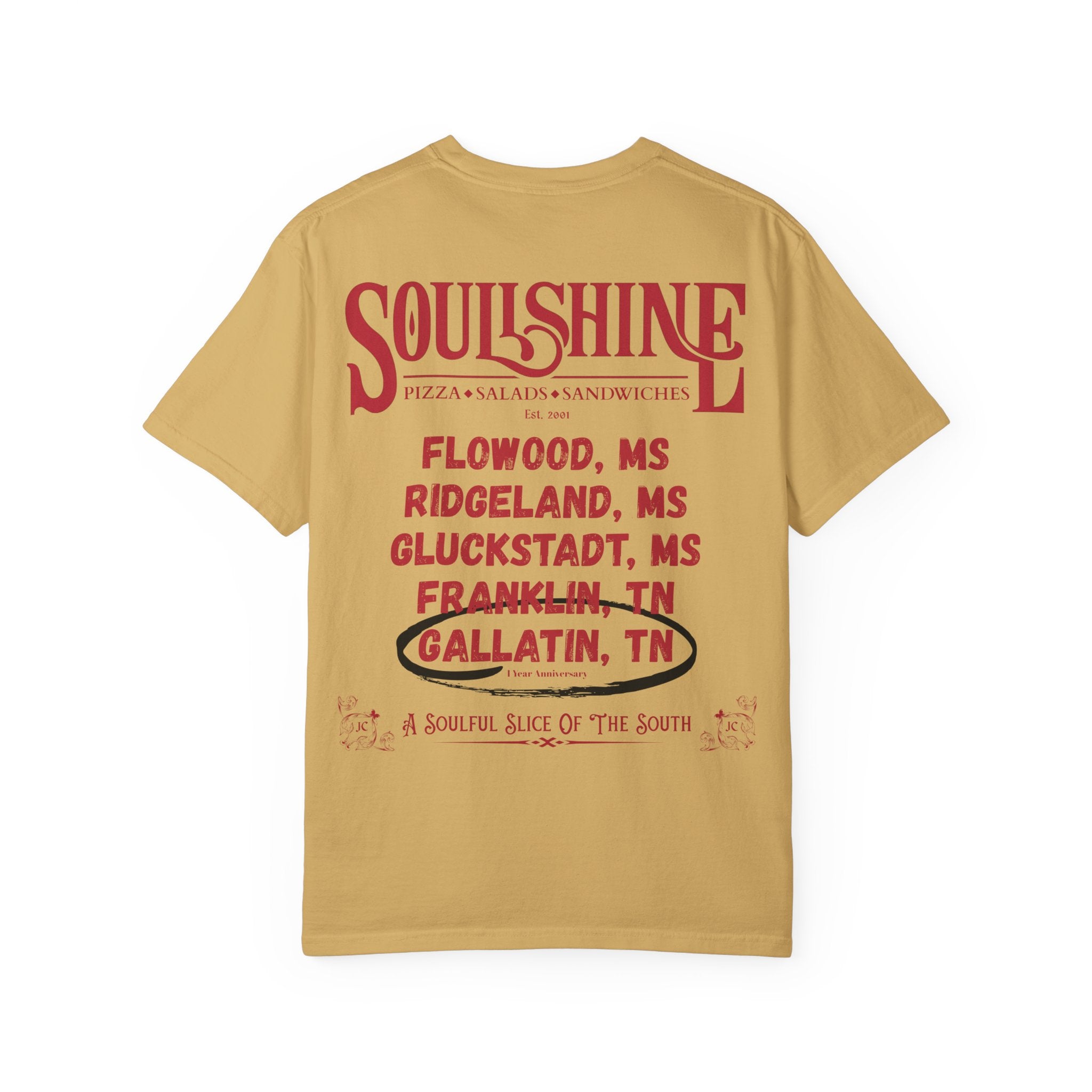 Soulshine Pizza "Locations" 1 Year Anniversary Tee | JVM∑Z Collective® Exclusive