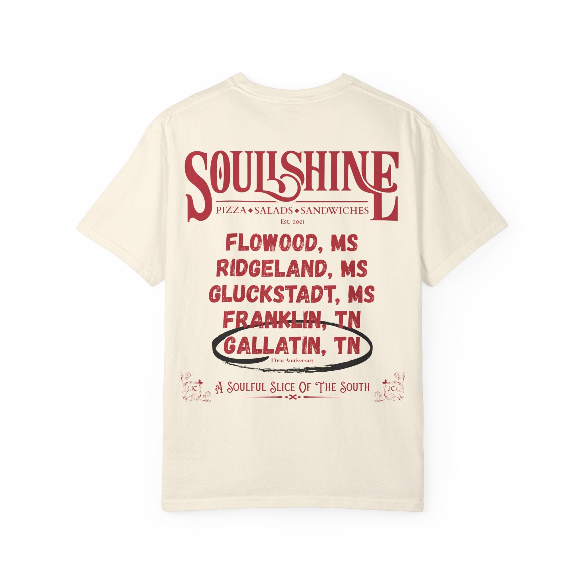 Soulshine Pizza "Locations" 1 Year Anniversary Tee | JVM∑Z Collective® Exclusive