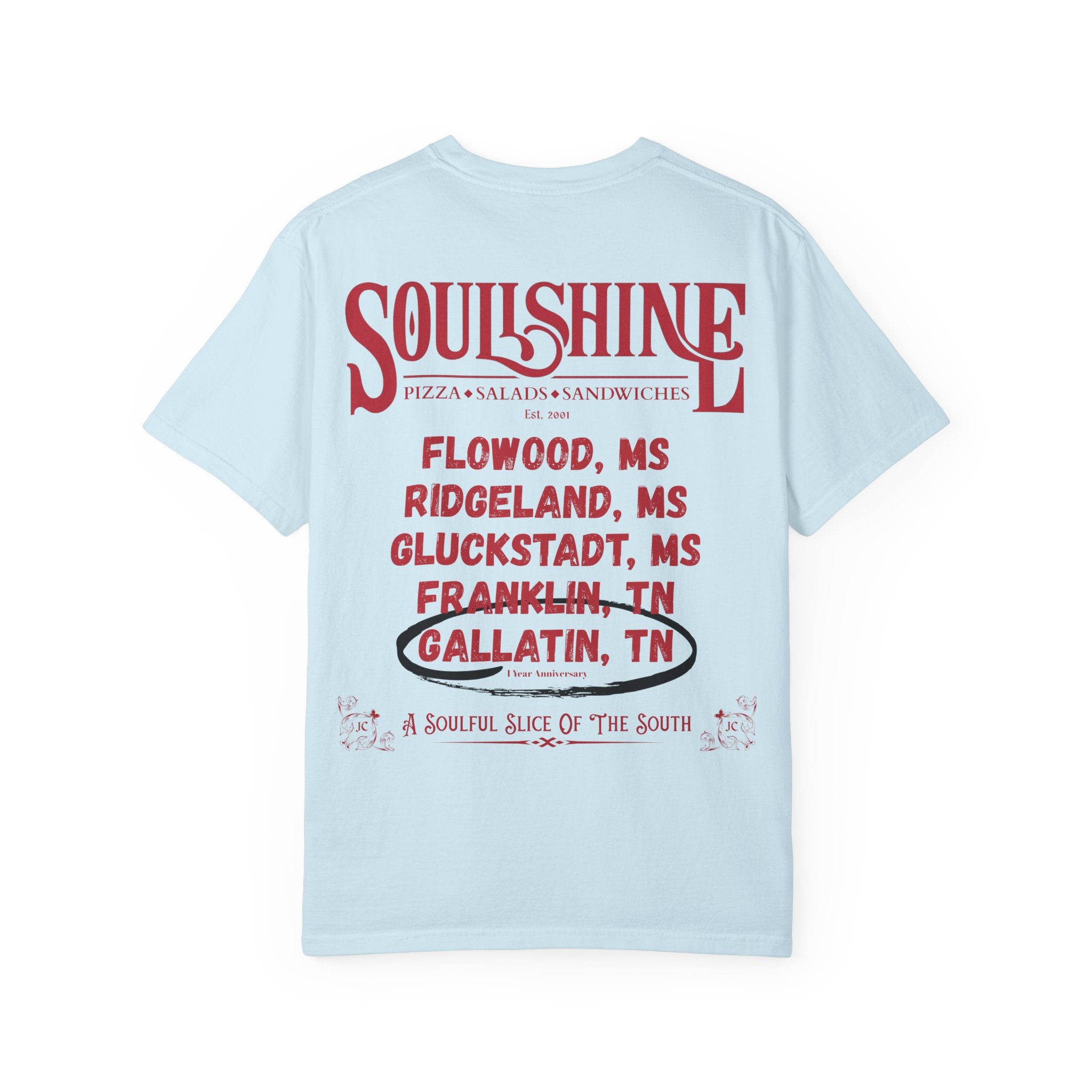 Soulshine Pizza "Locations" 1 Year Anniversary Tee | JVM∑Z Collective® Exclusive