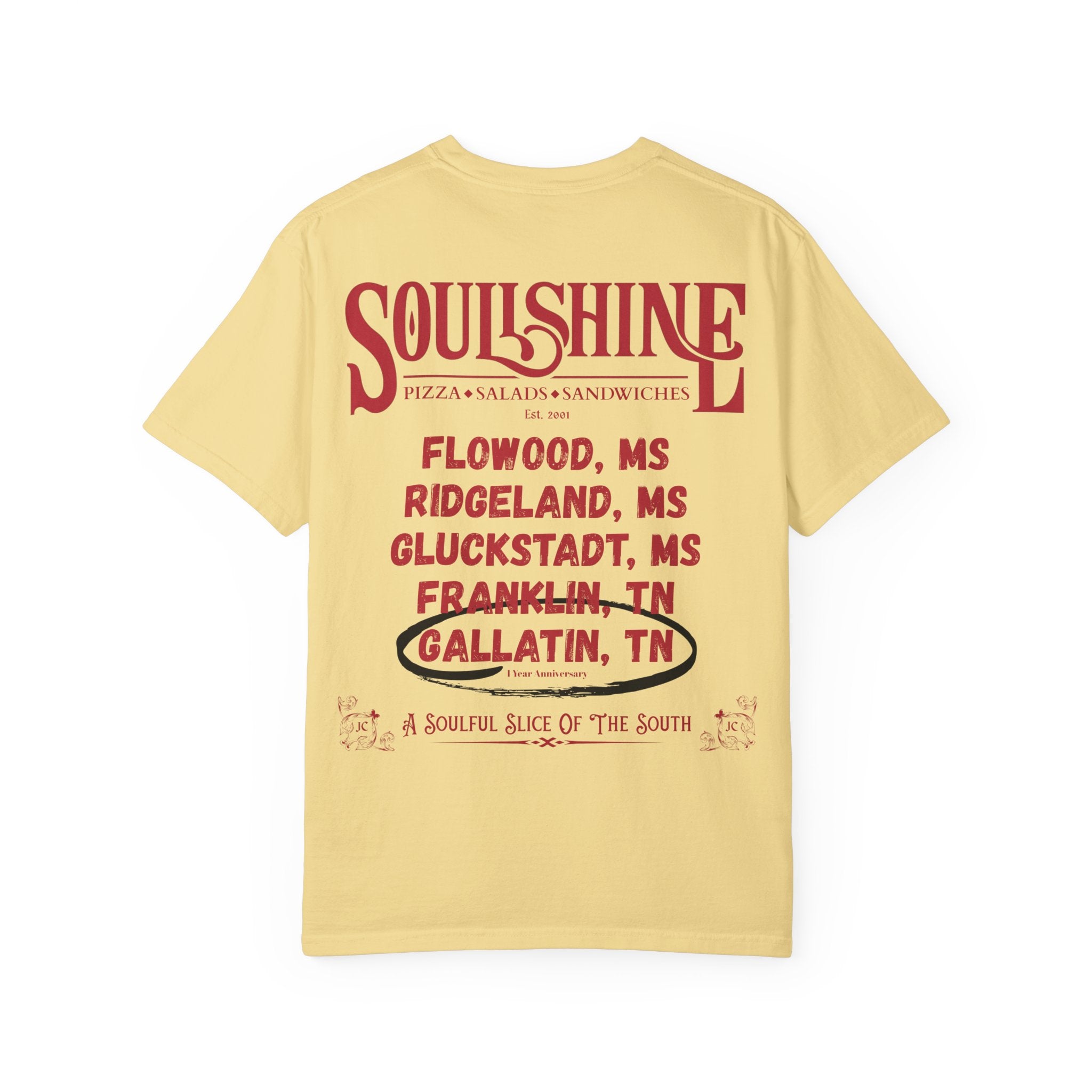 Soulshine Pizza "Locations" 1 Year Anniversary Tee | JVM∑Z Collective® Exclusive