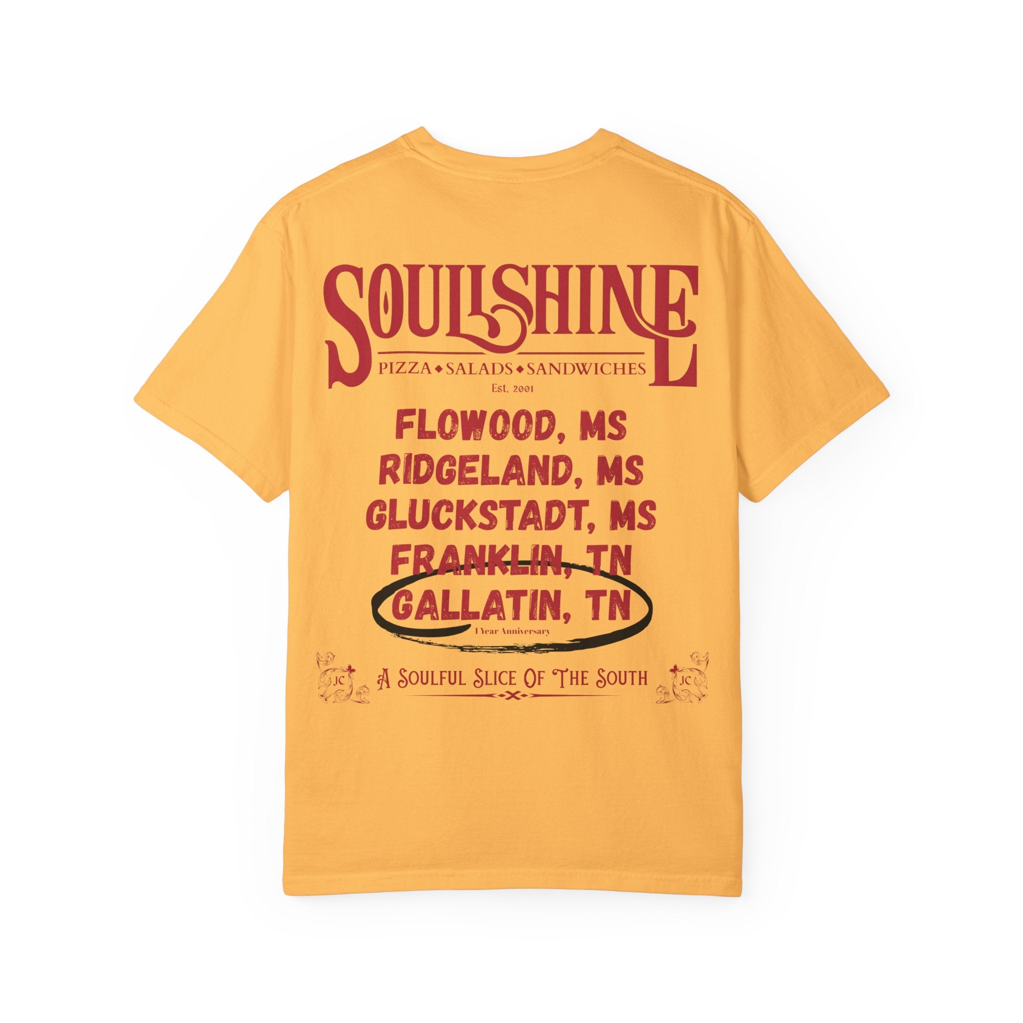 Soulshine Pizza "Locations" 1 Year Anniversary Tee | JVM∑Z Collective® Exclusive